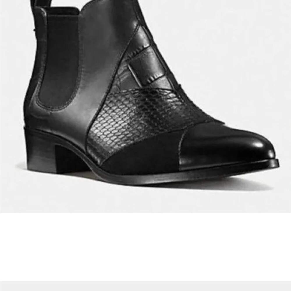 Coach Suffolk Patchwork Ankle Booties In Black Si… - image 2